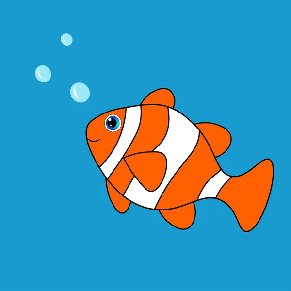 Mignon Clown Poisson Dessin Animé Illustration Vie Marine Animal Mer — Photo