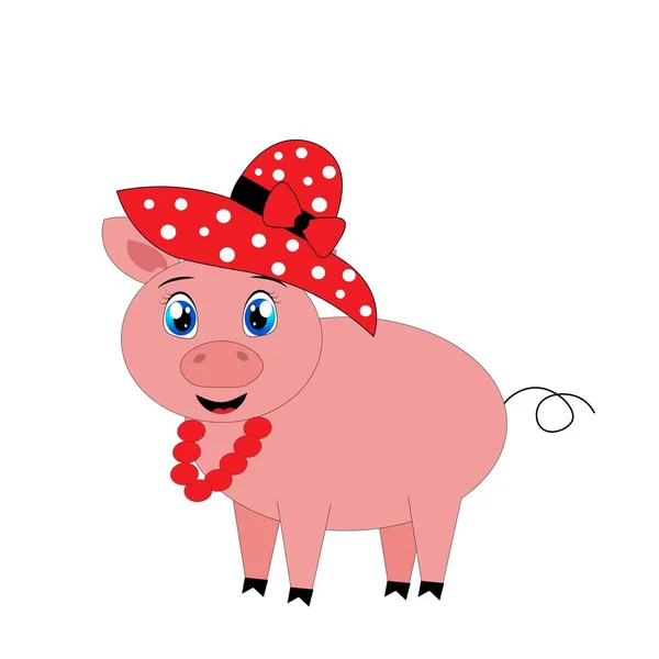 Pig Cartoon Illustration Farm Animal — Stock fotografie