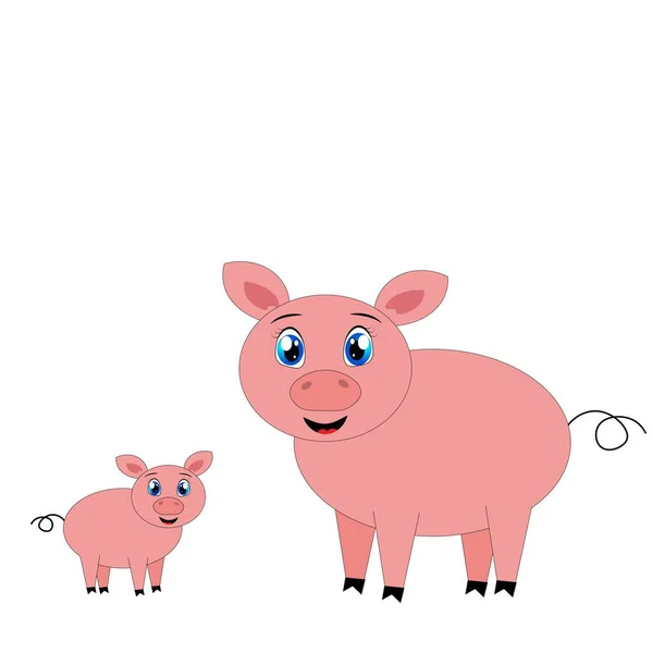 Pig Cartoon Illustration Farm Animal — Stock fotografie