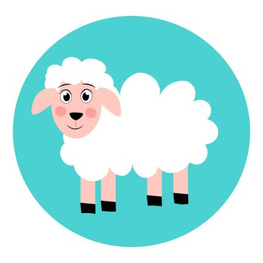 Şirin bir koyun çizimi. çiftlik hayvanı