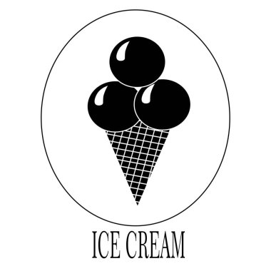 Beyaza izole edilmiş logo dondurma çizimi. simge vektörü