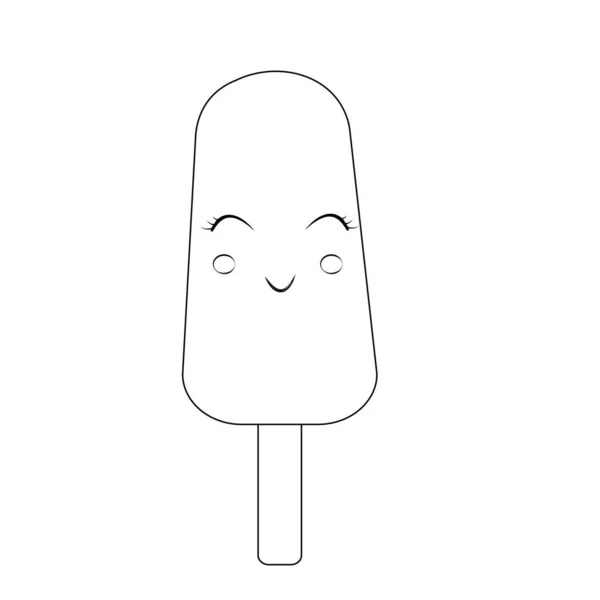 Ilustración Del Helado Del Logotipo Aislado Blanco Vector Icono — Foto de Stock