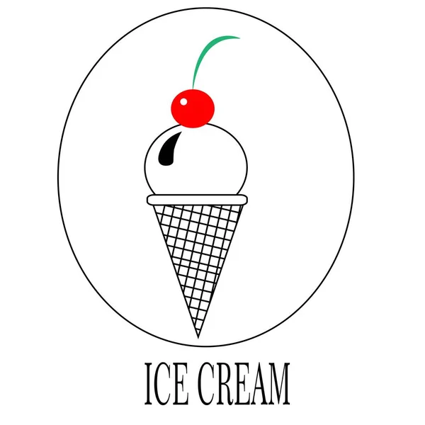 Логотип Ілюстрації Морозива Ізольовані Білому Вектор Піктограми — стокове фото