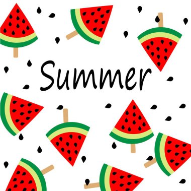 Karpuz meyveli dondurma, renkli. 