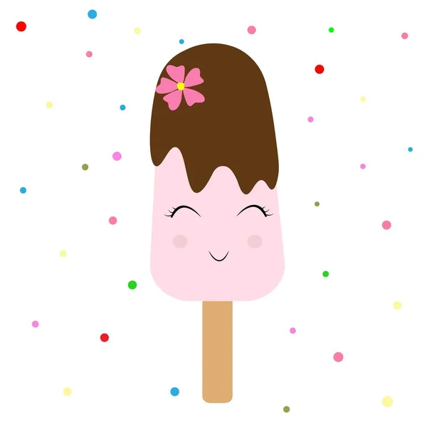 ジューシーなおいしいアイスクリームのイラストカラフルな — ストック写真