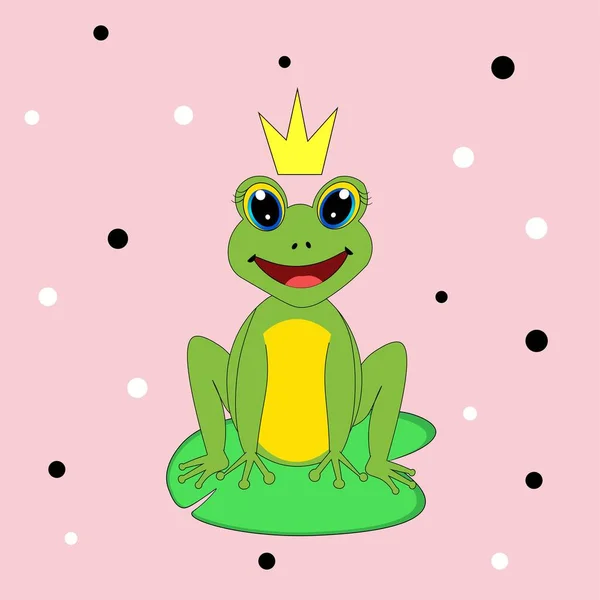 Cute frog cartoon illustration, character