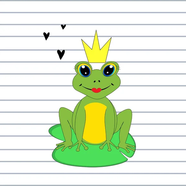 Cute frog cartoon illustration, character