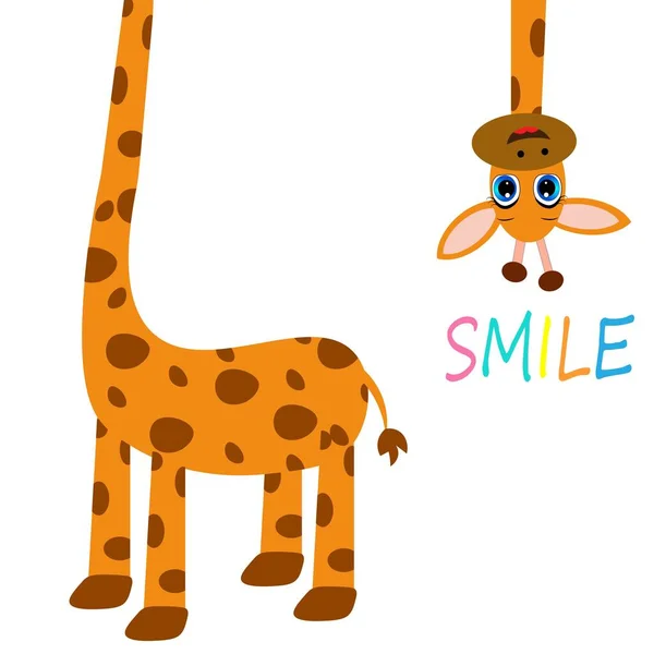 Niedliche Glückliche Giraffe Bunte Illustration — Stockfoto