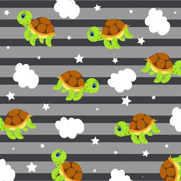 cute cartoon turtle pattern  illustration,  character