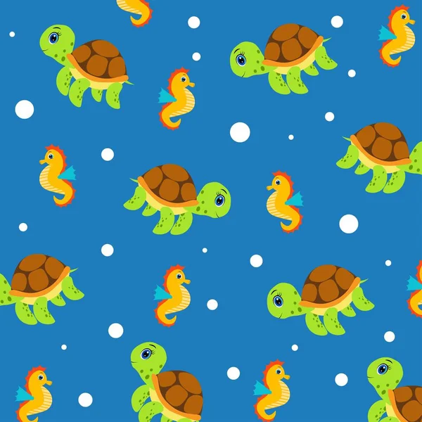 cute cartoon turtle pattern  illustration,  character