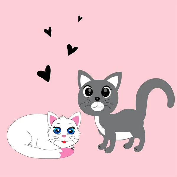 Niedliche Katze Cartoon Illustration Figur — Stockfoto