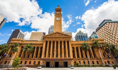 Kral George Square Avustralya'dan Brisbane Belediye Binası