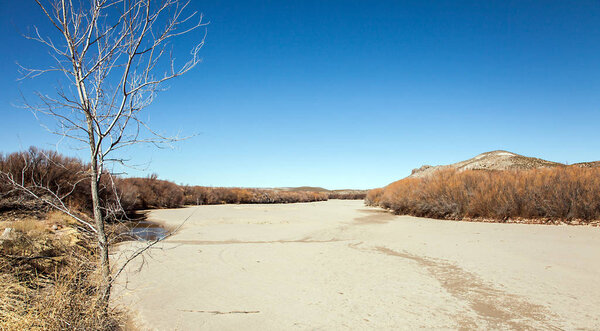 Dried Rio Grande in Texas USA