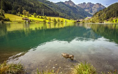 At the Muehlwald reservoir in Muehlwald Trentino South Tyrol Ita clipart