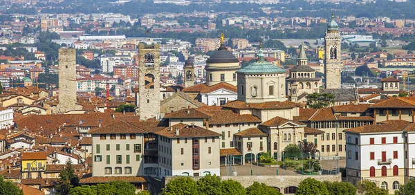 Utsikt Över Staden Bergamo Lombardiet Italien Från Den Gamla Staden — Stockfoto