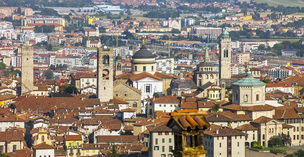 Pohled Město Bergamo Lombardii Itálie Starého Města Citta Alta Royalty Free Stock Fotografie