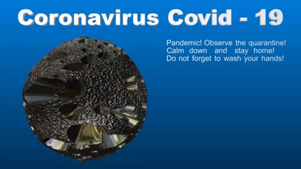 Coronavirus Covid Testo Video Formato Con Uno Sfondo Spettacolare — Video Stock