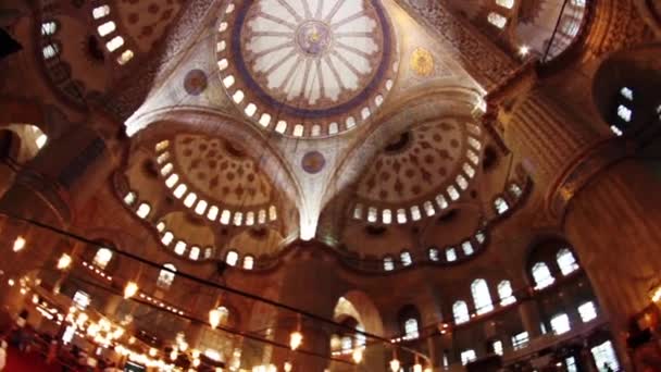 Istanbul azul mesquita interior — Vídeo de Stock