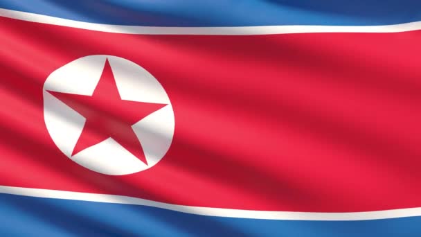 La Bandera de North Korea — Vídeo de stock