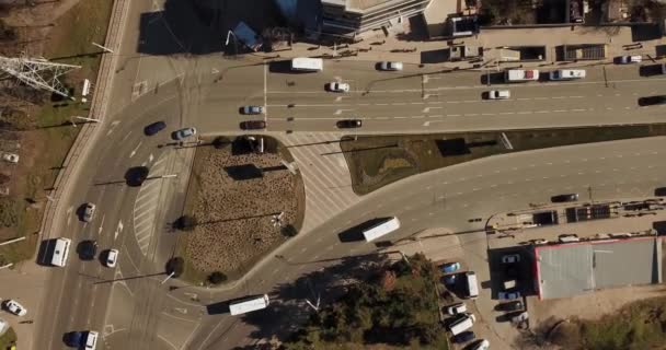 空中城市俯瞰街道交通 — 图库视频影像