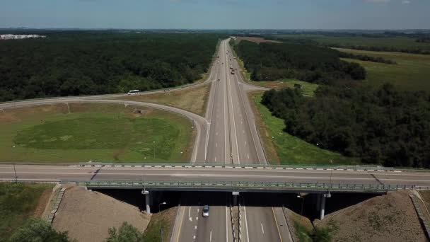 Cloverleaf interchange seen from above — Stock Video