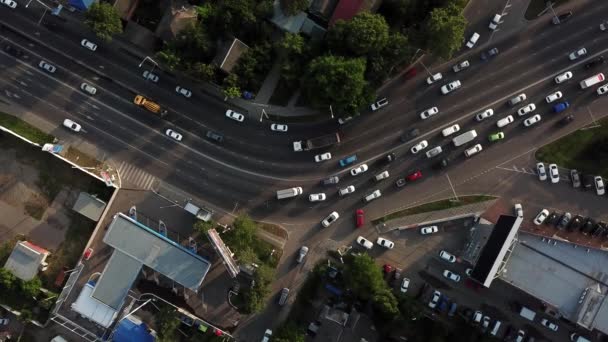 Drones vue d'oeil embouteillage vue de dessus Séquence Vidéo Libre De Droits