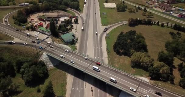 Vue aérienne du haut vers le bas de l'autoroute de transport Séquence Vidéo