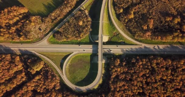automne vue aérienne du carrefour routier 