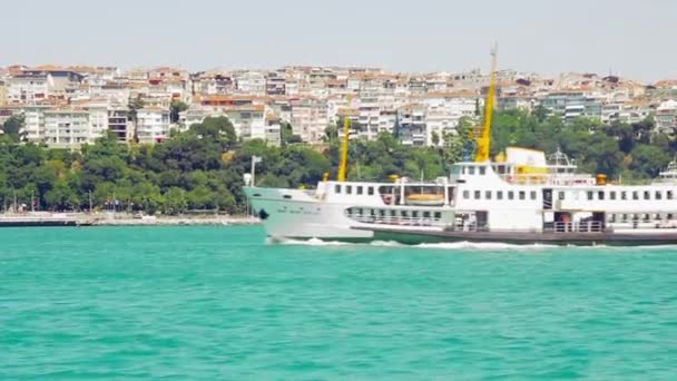 Istanbul ferry passing from right to left — Stock Video