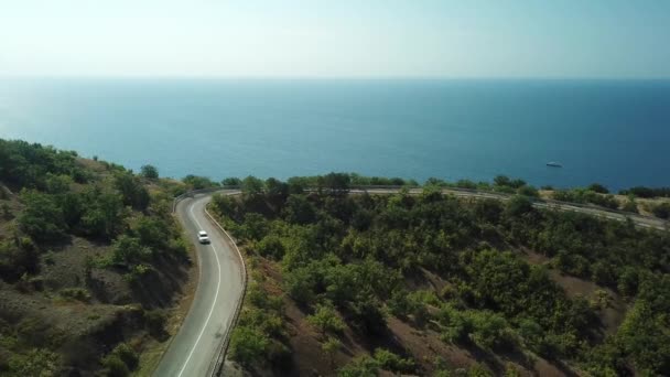 Drones eye view winding road — Stock Video