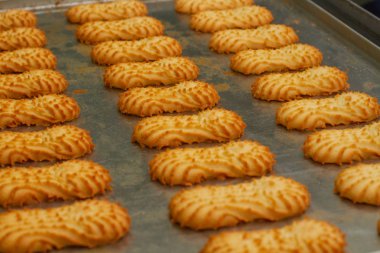 Baking bread cookies and confectionery in the bakery. clipart