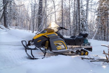 Bir kar motosikleti ile resim