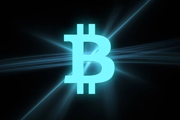 Una imagen con un signo de bitcoin . — Foto de Stock