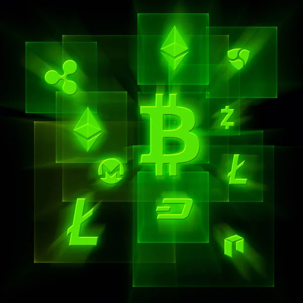Una imagen con un signo de bitcoin . —  Fotos de Stock