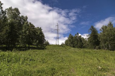 Bir elektrik direğinin görüntüsü.