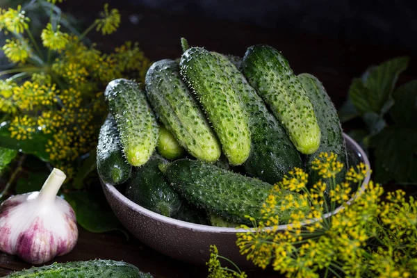 Afbeelding met komkommers. — Stockfoto