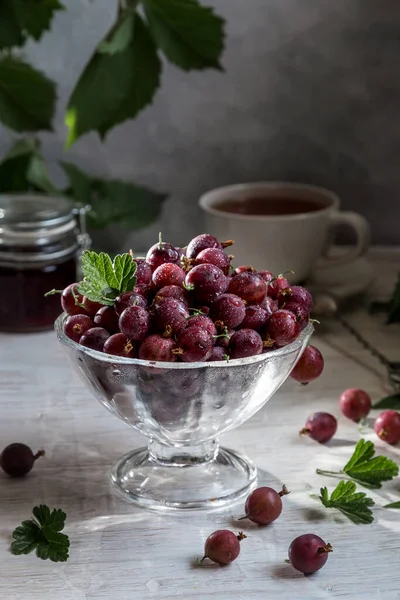 Angrešt Vozíku Světle Pozadí — Stock fotografie