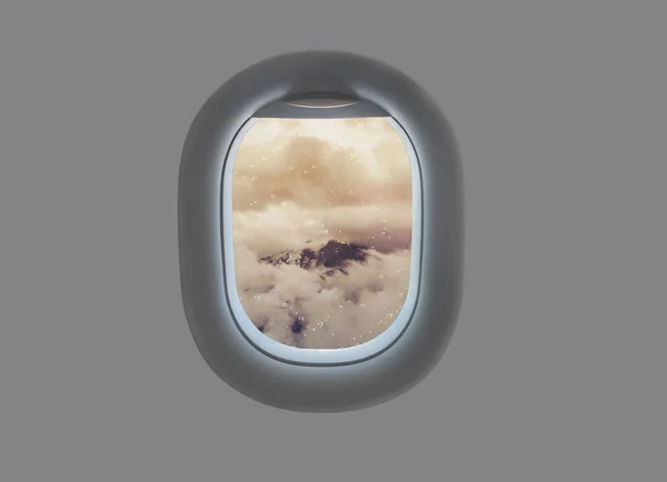 山や飛行機の窓でイタリアの南チロルの雲の風景. — ストック写真
