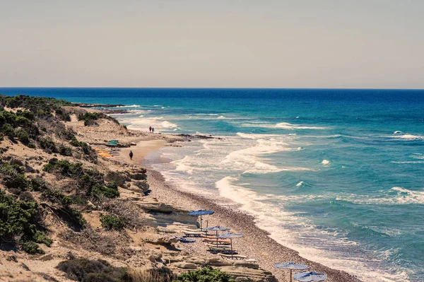 Пляж острова Кос в живописном местечке Кефалос. Греция, остров Кос — стоковое фото
