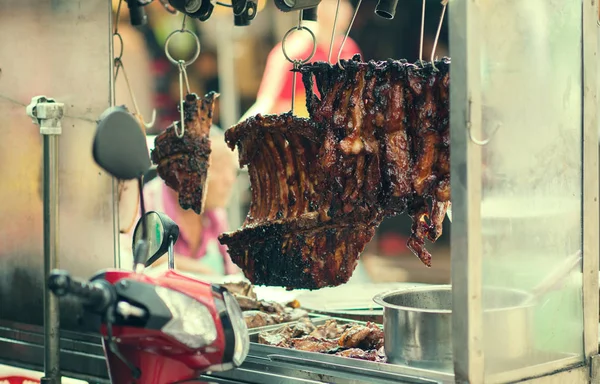 Comida China Tienda Chinatown Calle Kuala Lumpur Malasia Cerdo Crujiente —  Fotos de Stock