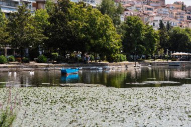 Gündüz vakti parktaki göl manzarası