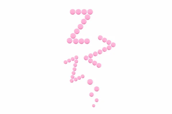 Pink Pills Shape White Background Sleeping Pills Hypnotic Drugs Sedative — Stock Photo, Image