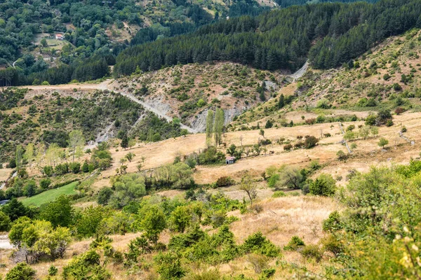 Uitzicht Huisje Weggetje Berg Pindus Noord Griekenland — Stockfoto