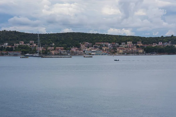 Widok Zachodu Słońca Greckiego Miasta Argostoli Wyspie Kefalonia Grecji — Zdjęcie stockowe