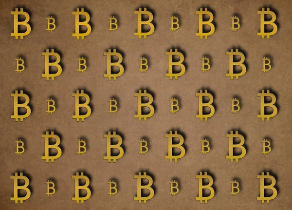 Tekstura Krypto Znak Waluty Bitcoins Tle Symbol Btc Rozdrobnienie Bitmonet — Zdjęcie stockowe