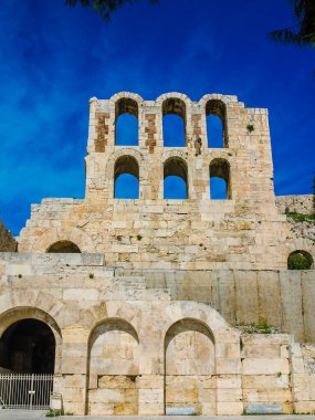 Antik herodes atticus Tiyatrosu amfitiyatro Atina Akropol ' nın simgesel yapı. Yunanistan