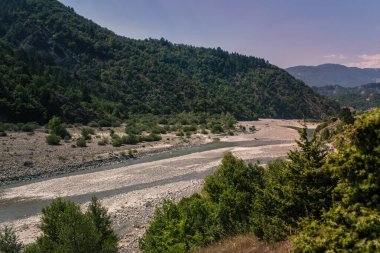 Gündüzleri dağların manzarası, seyahat kavramı 