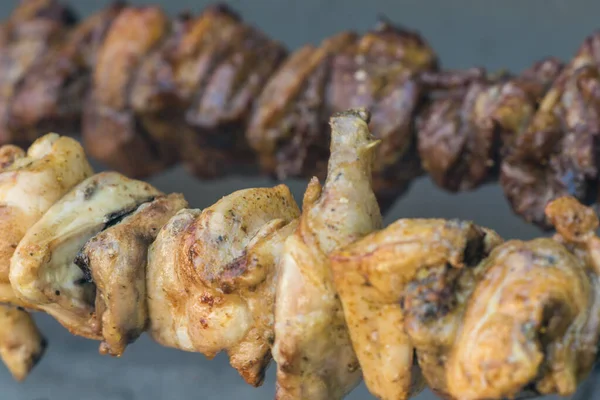 Cerdo Frito Con Patatas Parrilla —  Fotos de Stock