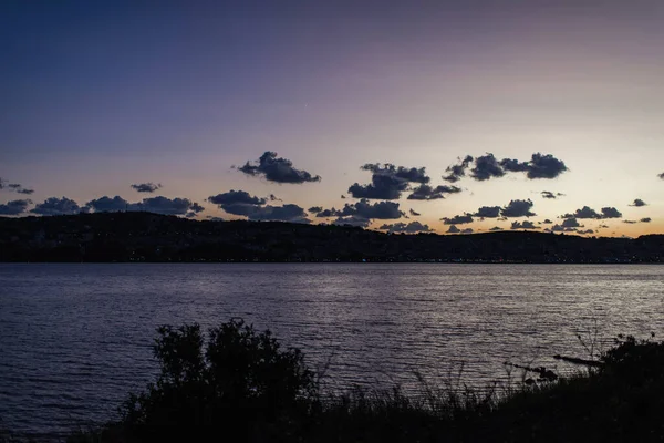 Zonsondergang Uitzicht Griekse Stad Argostoli Het Eiland Kefalonia Griekenland — Stockfoto