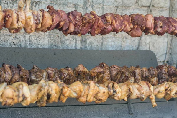 Pollo Cerdo Parrilla Grecia —  Fotos de Stock